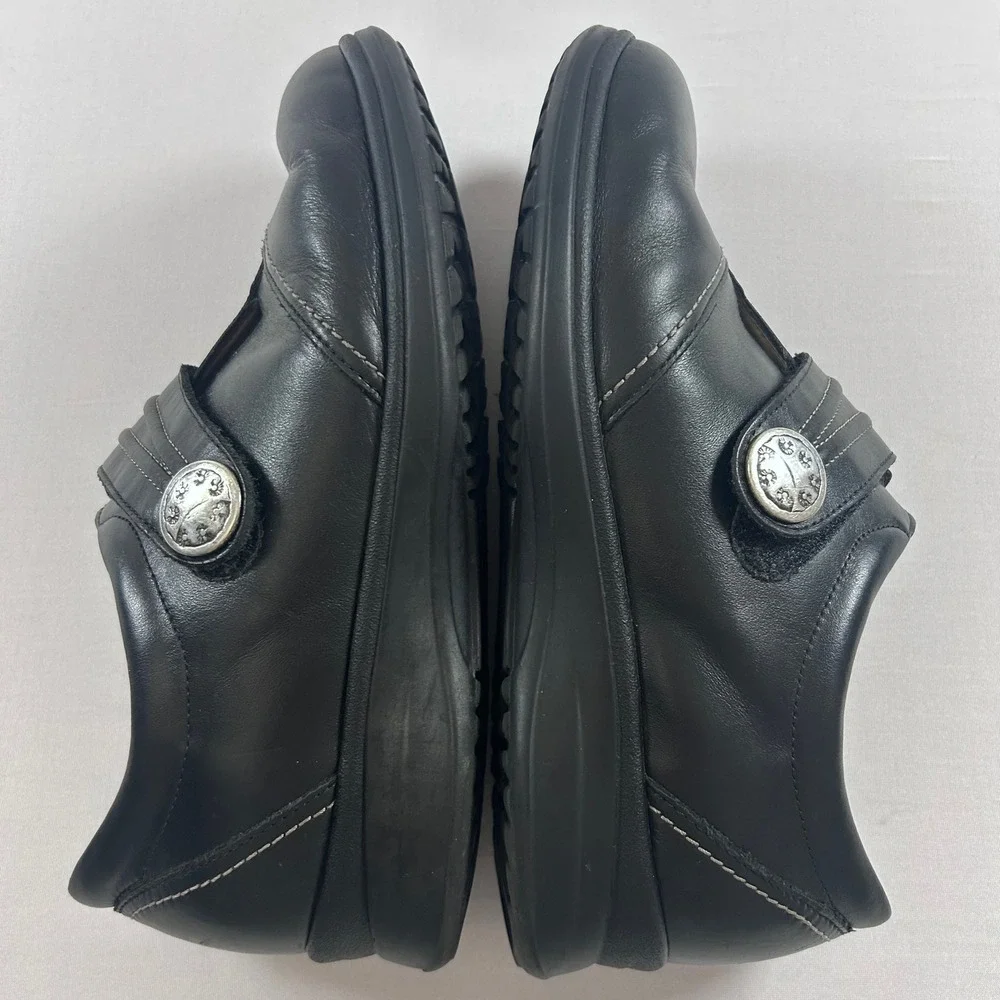 Finn Comfort Galway Shoes Women UK 5 US 7.5 Black Leather Slip On Sneaker Loafer